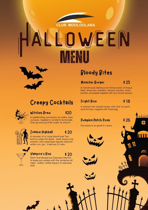 Halloween Menu Concept